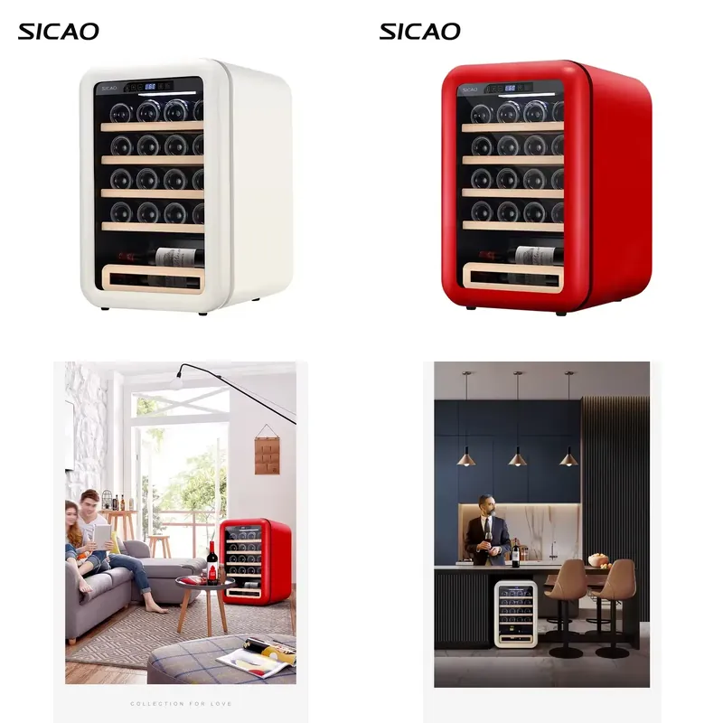 Home Bar And Fridge - Mini Retro Electric Wine Cooler Fridge