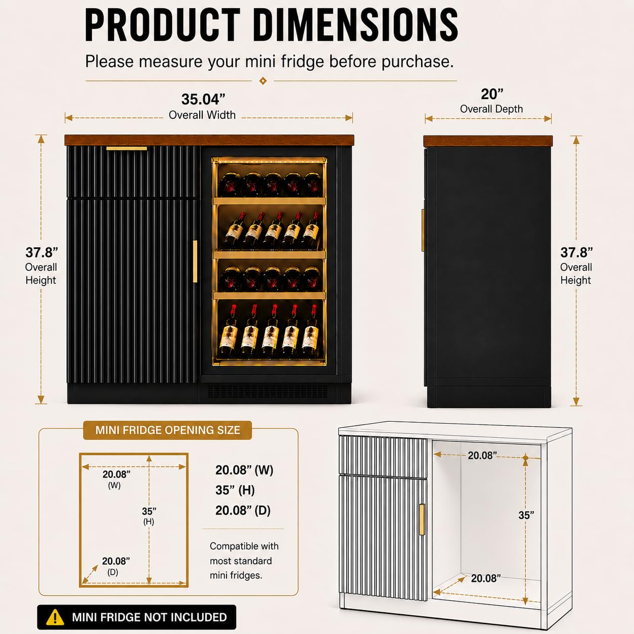 Coffee Bar Cabinet with Fridge - Home Bar And Fridge review and price