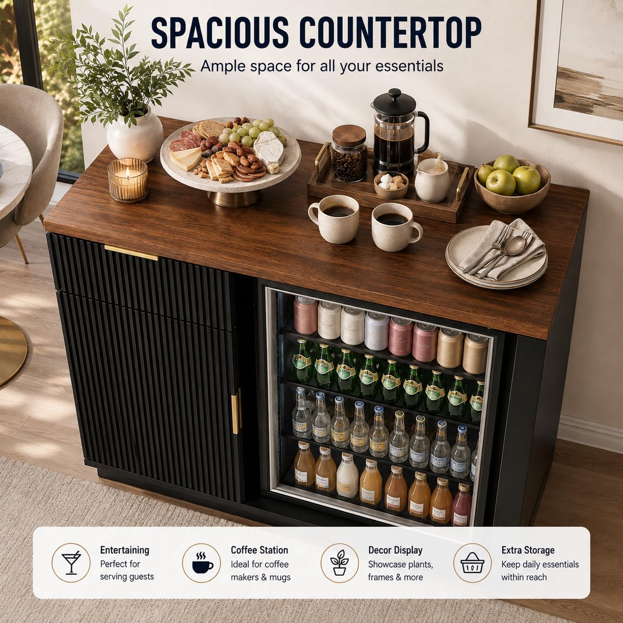 Coffee Bar Cabinet with Fridge - Home Bar And Fridge review and price