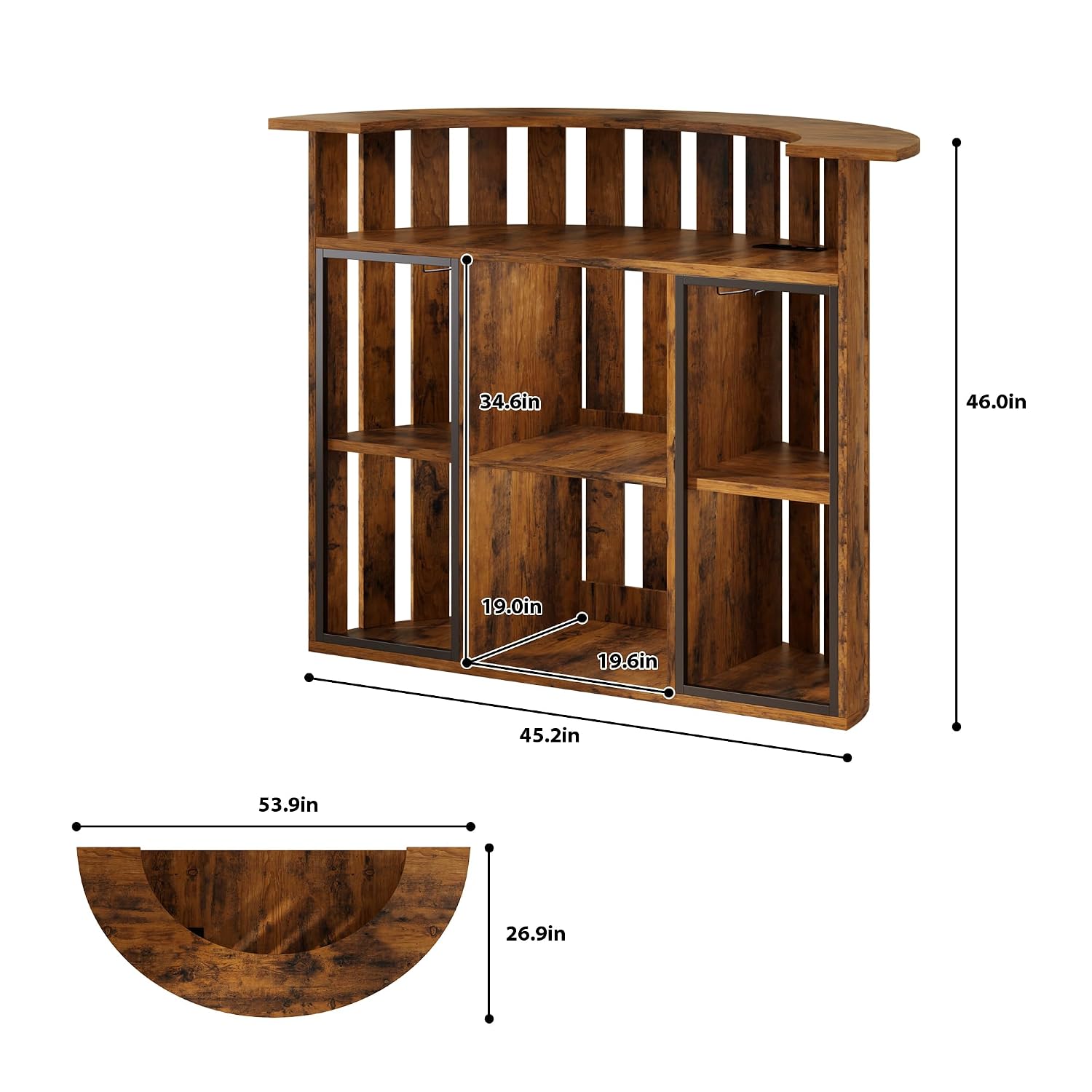 Rustic Wooden Bar Cabinet, 4-T - Home Bar And Fridge review and price