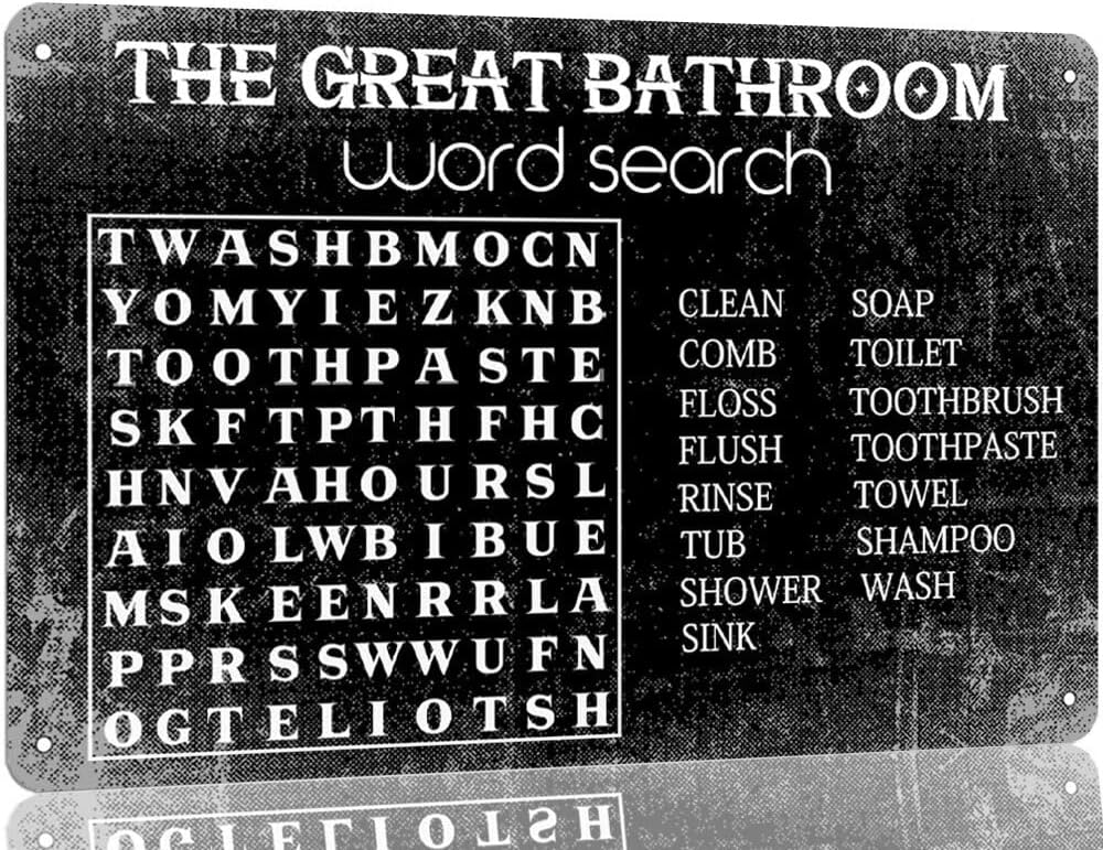 The Great Bathroom Word Search - Home Bar Word review and price