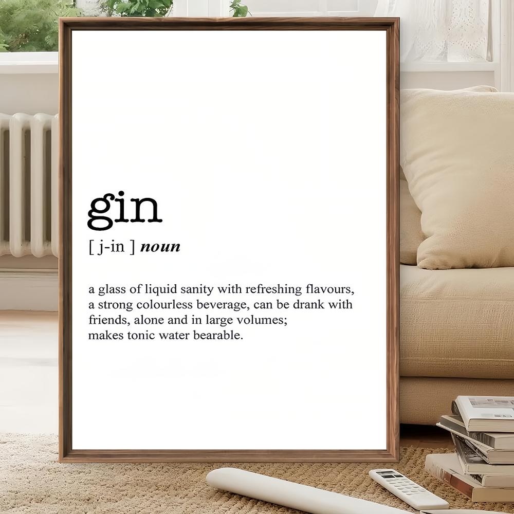 GIN Word Definition HD Wall Ar - Home Bar Word review and price