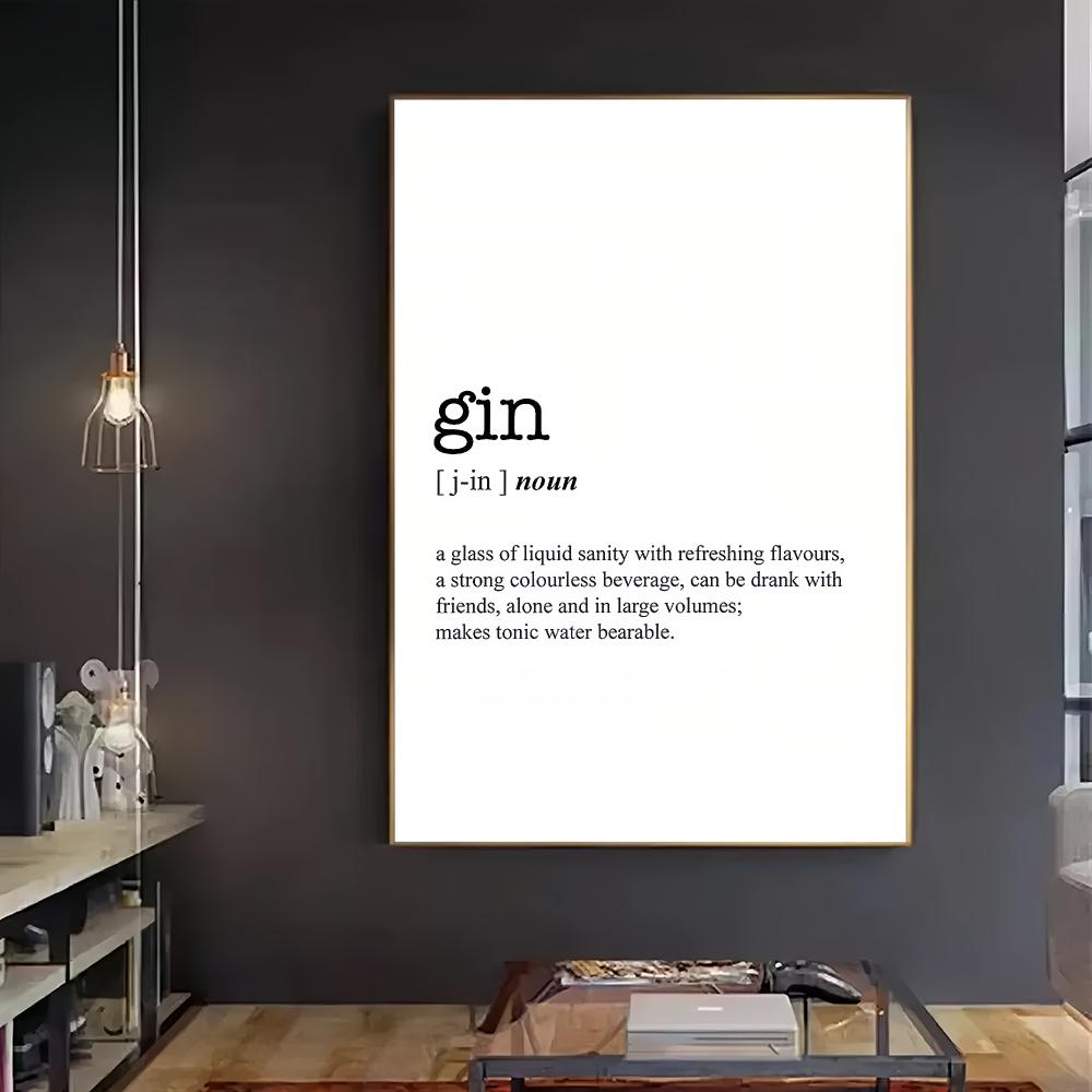 GIN Word Definition HD Wall Ar - Home Bar Word review and price