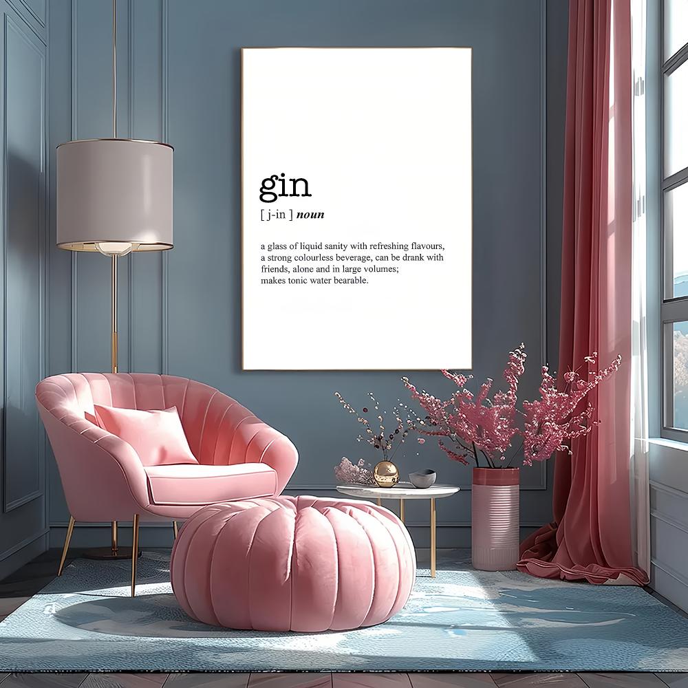 GIN Word Definition HD Wall Ar - Home Bar Word review and price