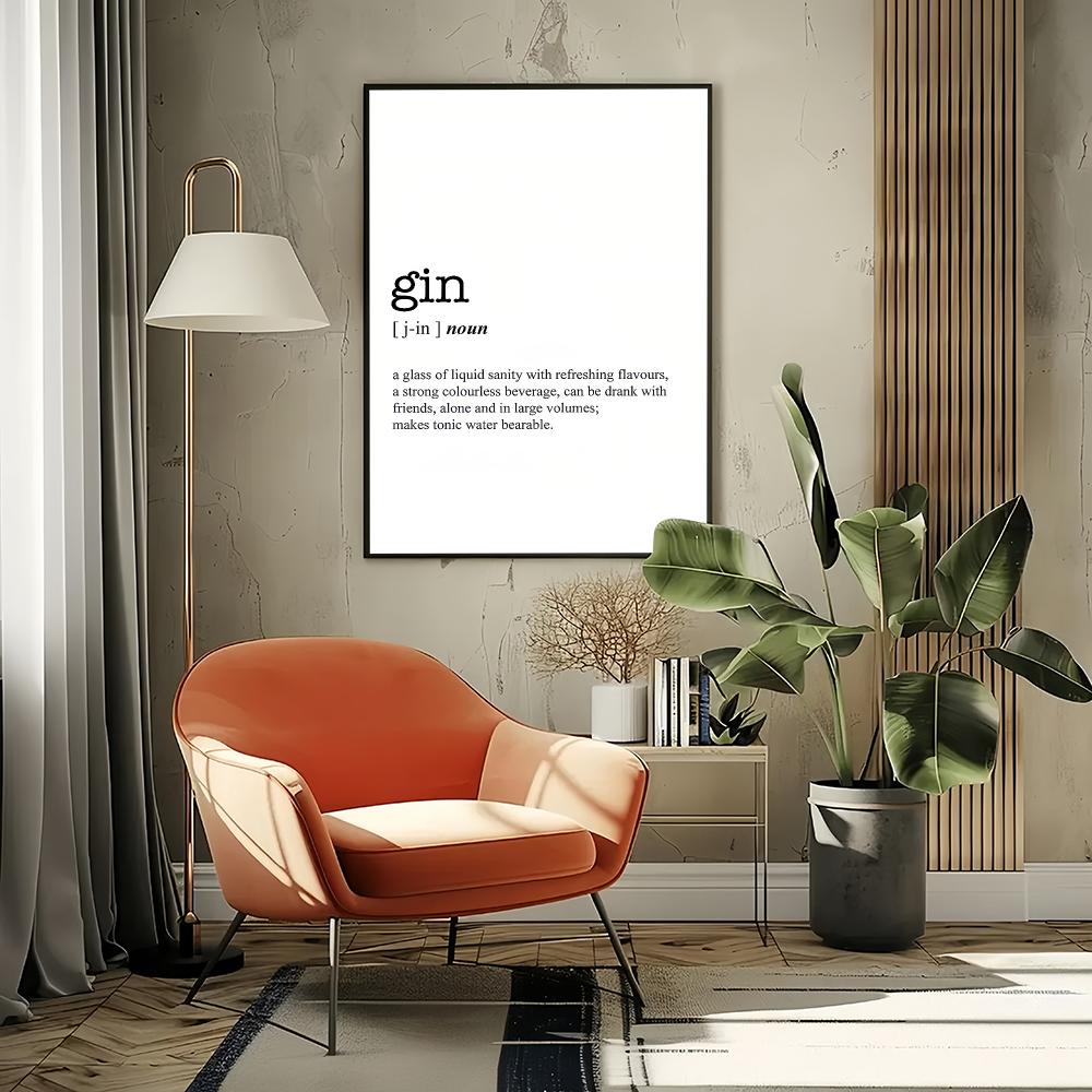 GIN Word Definition HD Wall Ar - Home Bar Word review and price
