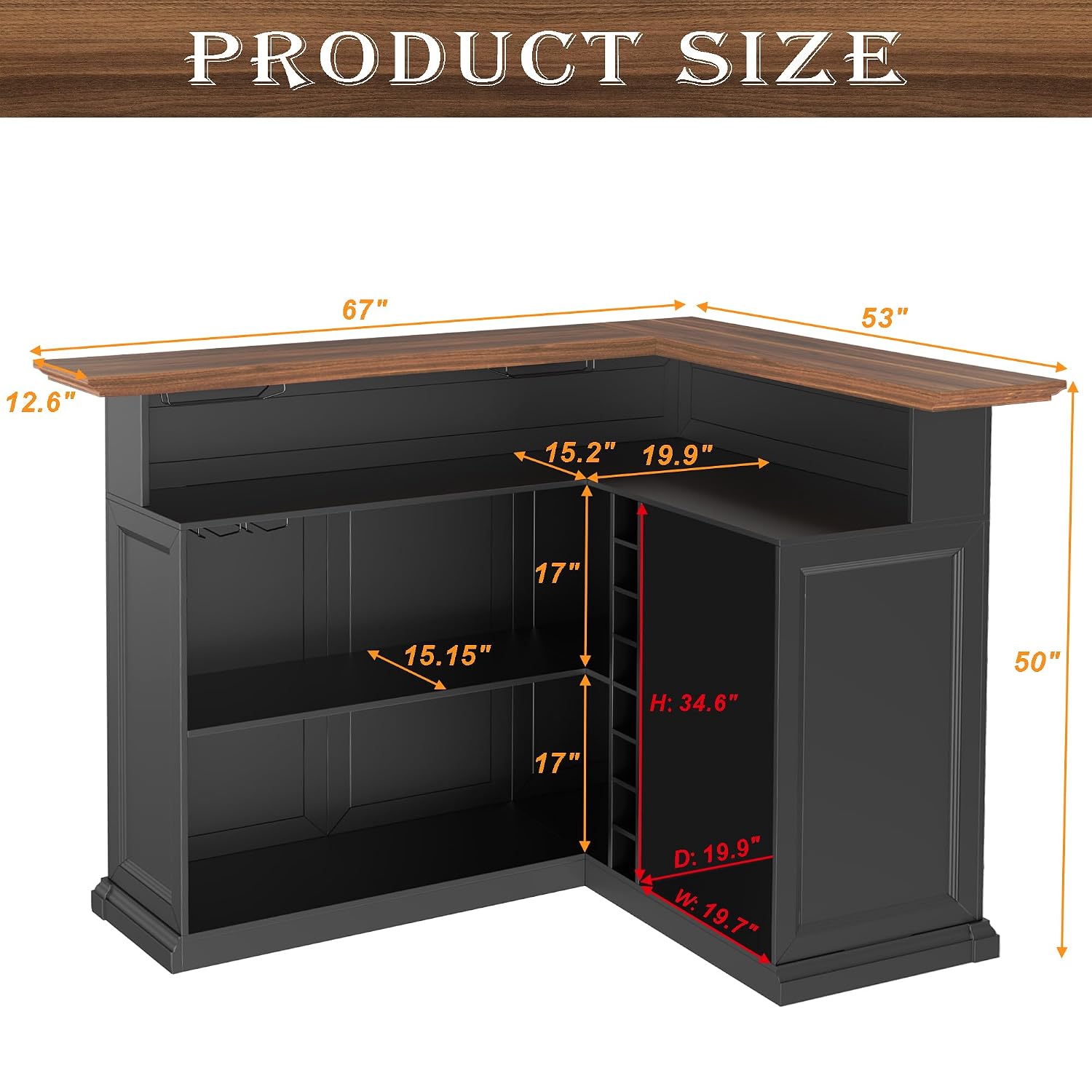 L-Shaped Home Bar Cabinet with - Home Bar Lounge review and price