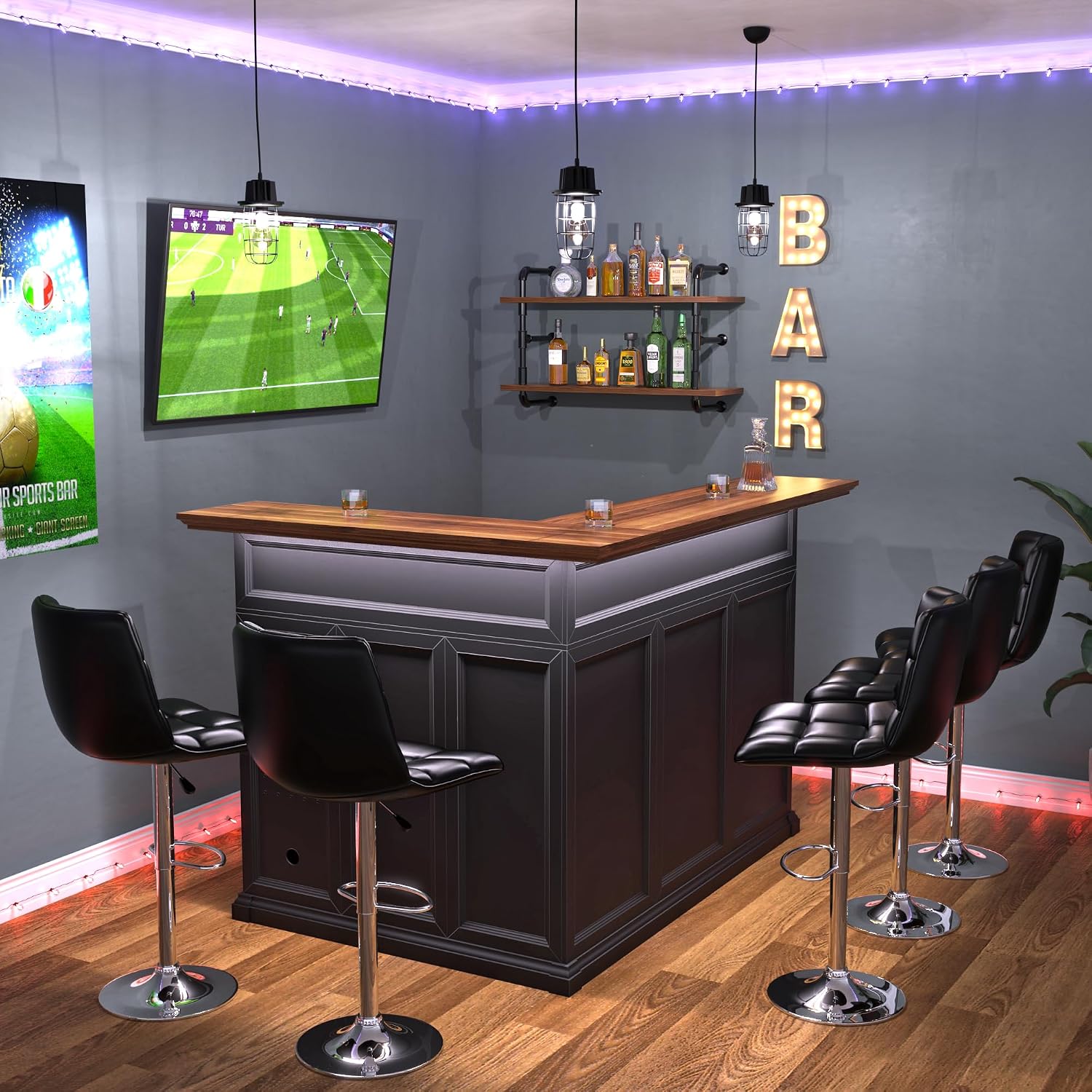 L-Shaped Home Bar Cabinet with - Home Bar Lounge review and price